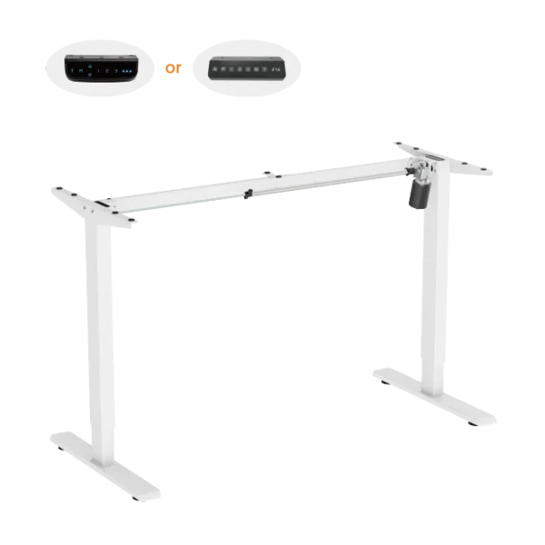 64dcaac9327ffa000202e2ed (1) Brateck Compact Electric Single Motor Sit Stand Desk Frame Height Adjustable White - Brateck-S08-22R White