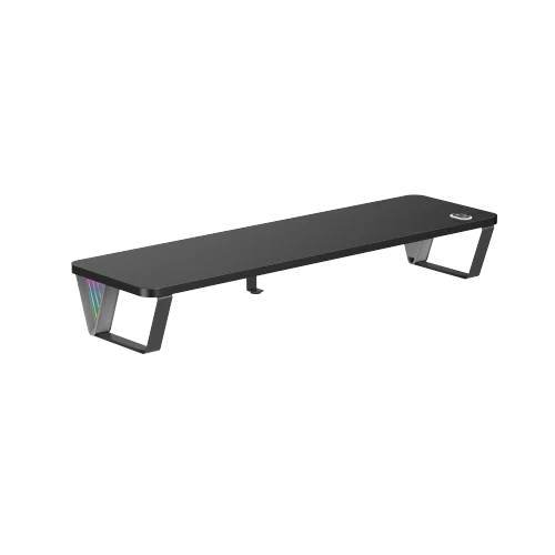 BRATECK Gaming Monitor Riser with Infinity Mirror Lighting Big - 800x230mm, 20kg Capacity, Black - Brateck-STB32-01L Black