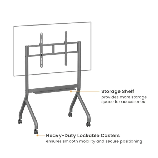 695f08034625344e9896962b Brateck SlimLift Heavy Duty TV Cart for 55 to 90 Inch Displays up to 90kg VESA 900x600 - Brateck-TTF19-69FW