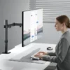 BRATECK Signature Single-Monitor Steel Articulating Monitor Arm with Quick Release VESA and Dual Mount - BT-AMA-B1