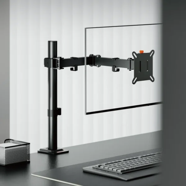 BRATECK Signature Single-Monitor Steel Articulating Monitor Arm with Quick Release VESA and Dual Mount - BT-AMA-B1