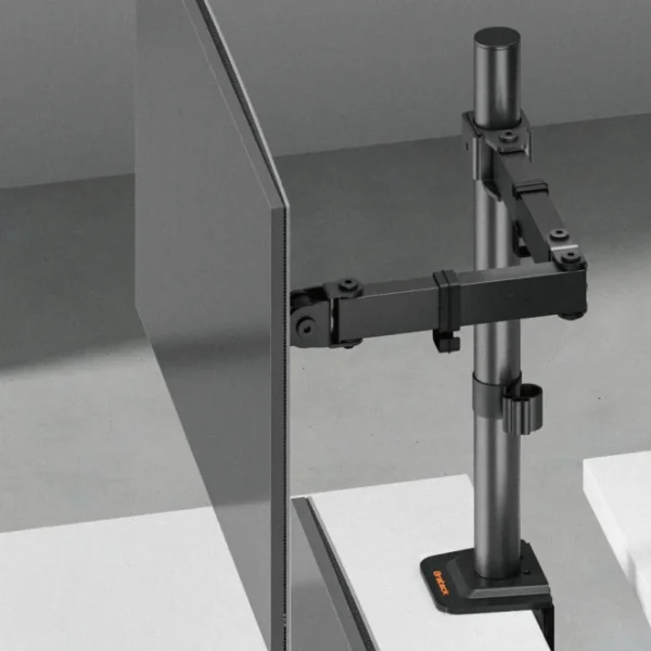 BRATECK Signature Single-Monitor Steel Articulating Monitor Arm with Quick Release VESA and Dual Mount - BT-AMA-B1