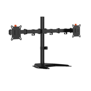 BRATECK Signature Dual-Monitor Steel Articulating Monitor Stand with Freestanding Base and Quick Release VESA - BT-AMA-B2FS
