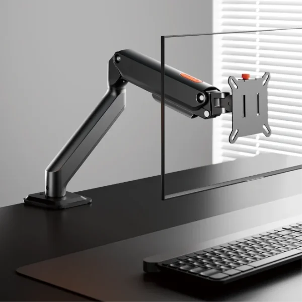 BRATECK Signature Mechanical Spring Single-Monitor Arm for 17-32 Inch Curved Displays with Quick Release VESA - BT-MMA-B1