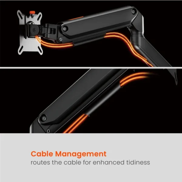 BRATECK Signature Mechanical Spring Single-Monitor Arm for 17-32 Inch Curved Displays with Quick Release VESA - BT-MMA-B1