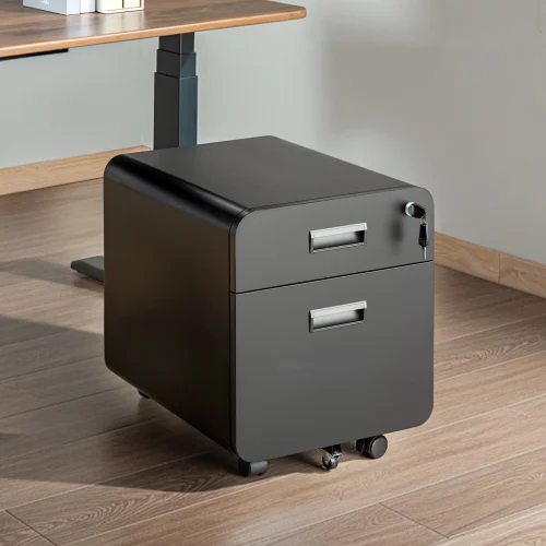 LUMIVIDA 2-Drawer Locking Mobile File Cabinet with Adjustable File Rack and Nylon Casters - CAB03-1