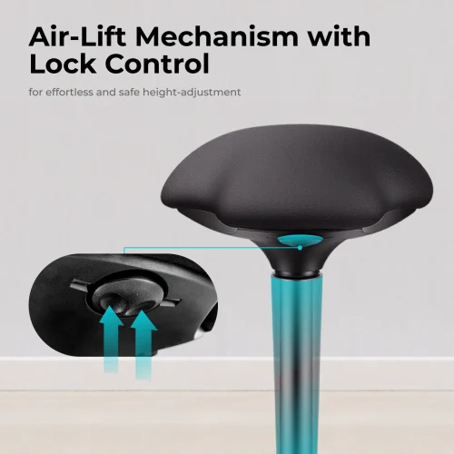 68eca721a21e96e7d9b36e5e LUMIVIDA Ergonomic Height Adjustable Wobble Stool with Polyester Fiber Seat and Class 4 Gas Lift - CH04-1