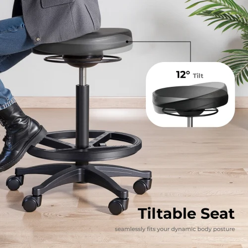 690c722e31210271f6fd5892 LUMIVIDA Ergonomic Height Adjustable Active Sitting Stool with PU Leather and Class 3 Gas Lift - CH04-12