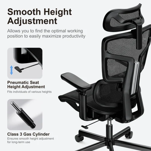 685a74e6aa7b8a93f6235851 LUMIVIDA Ergonomic Office Chair with Adjustable Headrest Backrest Lumbar Support and 3D Armrests 150kg Capacity - CH10-10