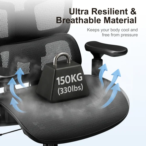 685a74f7aa7b8a93f623860d LUMIVIDA Ergonomic Office Chair with Adjustable Headrest Backrest Lumbar Support and 3D Armrests 150kg Capacity - CH10-10