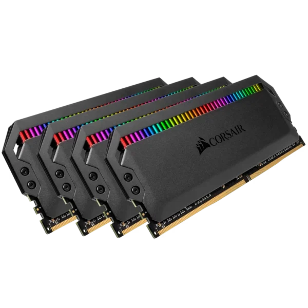 DOMINATOR_PLAT_RGB_01 CORSAIR Dominator Platinum RGB 32GB 4x8GB DDR4 3600MHz CL18 Desktop Memory Kit Black - CMT32GX4M4C3600C18