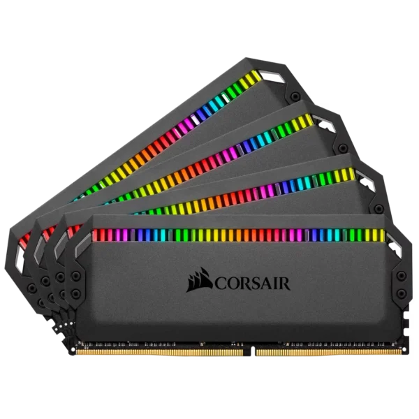 DOMINATOR_PLAT_RGB_02 CORSAIR Dominator Platinum RGB 32GB 4x8GB DDR4 3600MHz CL18 Desktop Memory Kit Black - CMT32GX4M4C3600C18