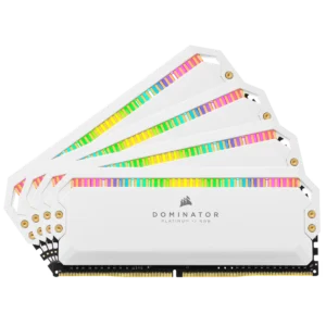 DOMINATOR_PLAT_RGB_WHITE_01 CORSAIR Dominator Platinum RGB White 32GB 4x8GB DDR4 3600MHz CL18 Desktop Memory Kit - CMT32GX4M4C3600C18W