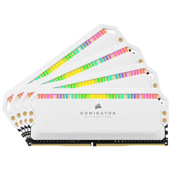 DOMINATOR_PLAT_RGB_WHITE_01 CORSAIR Dominator Platinum RGB White 32GB 4x8GB DDR4 3600MHz CL18 Desktop Memory Kit - CMT32GX4M4C3600C18W