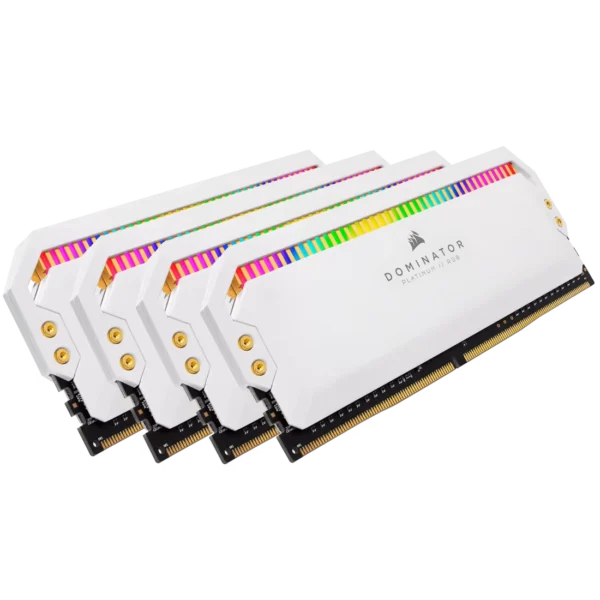 DOMINATOR_PLAT_RGB_WHITE_02 CORSAIR Dominator Platinum RGB White 32GB 4x8GB DDR4 3600MHz CL18 Desktop Memory Kit - CMT32GX4M4C3600C18W