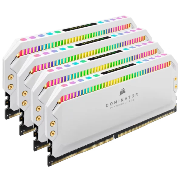 DOMINATOR_PLAT_RGB_WHITE_03 CORSAIR Dominator Platinum RGB White 32GB 4x8GB DDR4 3600MHz CL18 Desktop Memory Kit - CMT32GX4M4C3600C18W