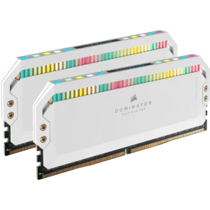 DOMINATOR_RGB_PLATINUM_WHT_DDR5_01 CORSAIR Dominator Platinum RGB 64GB 2x32GB DDR5 5200MHz CL40 Desktop Memory Kit White - CMT64GX5M2B5200C40W