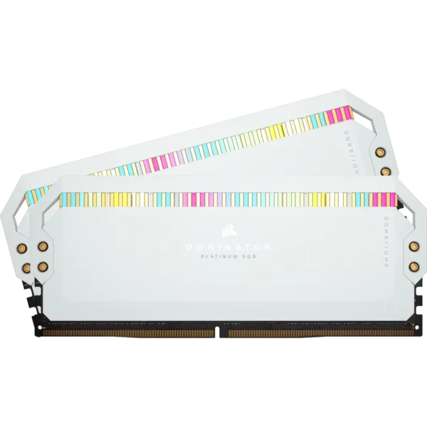 DOMINATOR_RGB_PLATINUM_WHT_DDR5_13 CORSAIR Dominator Platinum RGB 64GB 2x32GB DDR5 5200MHz CL40 Desktop Memory Kit White - CMT64GX5M2B5200C40W