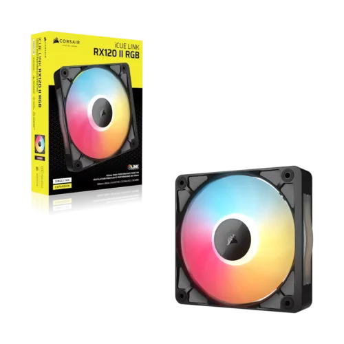 CORSAIR - RX120 II RGB 120mm PWM PC Fan - Magnetic Dome Bearing - Black - CO-9051057-WW