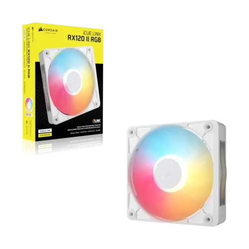CORSAIR - RX120 II RGB 120mm PWM PC Fan Expansion - White - CO-9051058-WW