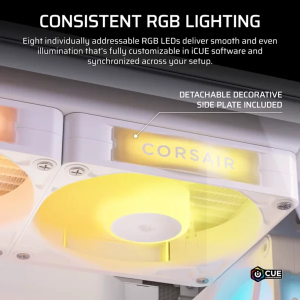 iCUE_LINK_RX120_II_RGB_White_Artboard05_AA CORSAIR - RX120 II RGB 120mm PWM PC Fan Expansion - White - CO-9051058-WW
