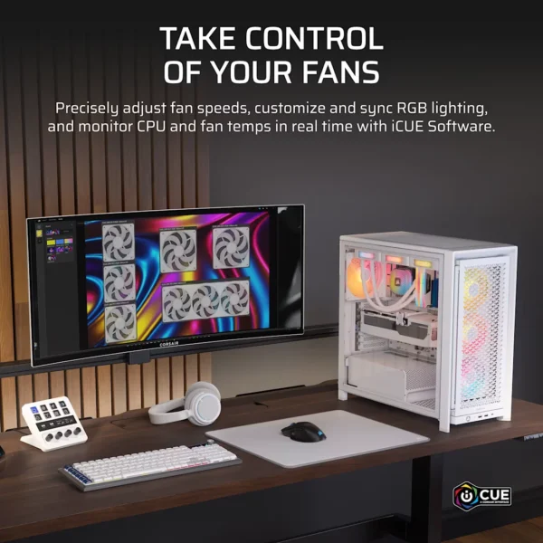 iCUE_LINK_RX120_II_RGB_White_Artboard07_AA CORSAIR - RX120 II RGB 120mm PWM PC Fan Expansion - White - CO-9051058-WW