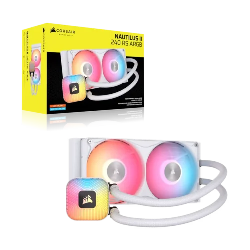 CORSAIR - NAUTILUS II 240 RS ARGB 240mm Liquid CPU Cooler - White - CW-9061048-WW