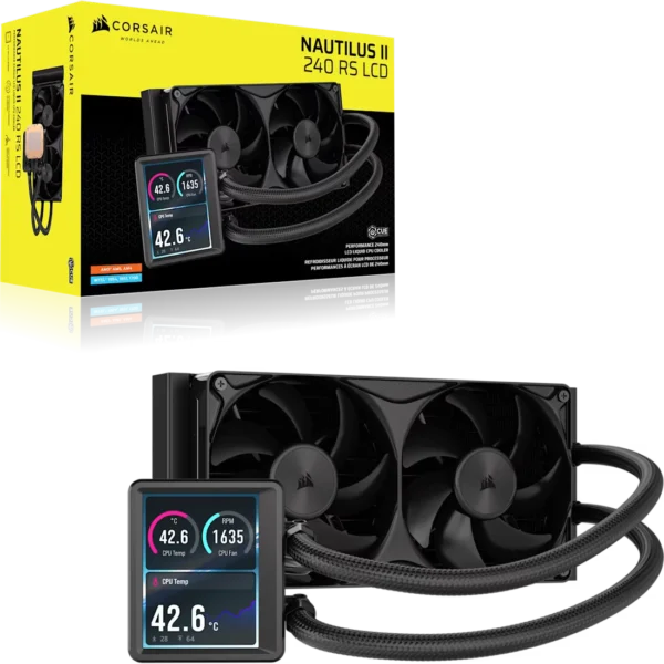NAUTILUS_II_240_RS_LCD_BLK_09 CORSAIR - NAUTILUS II 240 RS LCD - 240mm Liquid CPU Cooler - Black - CW-9061051-WW