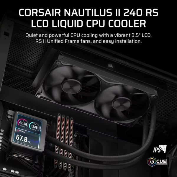NAUTILUS_II_240_RS_LCD_BLK_02 CORSAIR - NAUTILUS II 240 RS LCD - 240mm Liquid CPU Cooler - Black - CW-9061051-WW