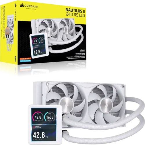 CORSAIR - NAUTILUS II 240 RS LCD - White 240mm Liquid CPU Cooler - CW-9061052-WW