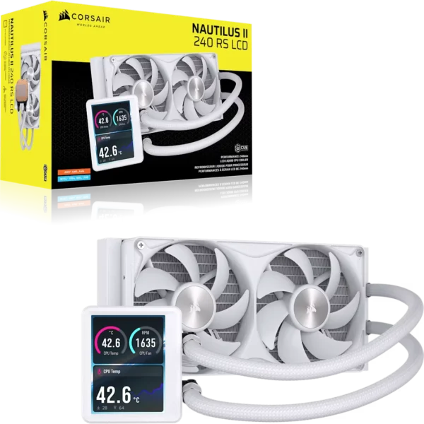 NAUTILUS_II_240_RS_LCD_WHT_09 CORSAIR - NAUTILUS II 240 RS LCD - White 240mm Liquid CPU Cooler - CW-9061052-WW
