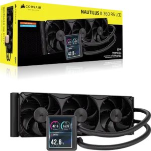 NAUTILUS_II_360_RS_LCD_BLK_09 CORSAIR Nautilus II 360 RS LCD 360mm Liquid CPU Cooler with FlowDrive 2S Pump and IPS Screen - CW-9061053-WW