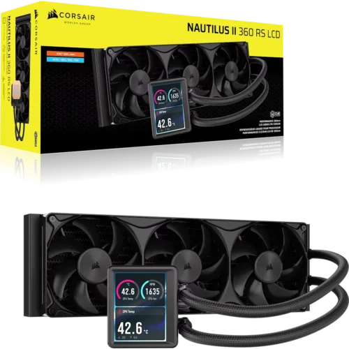 CORSAIR Nautilus II 360 RS LCD 360mm Liquid CPU Cooler with FlowDrive 2S Pump and IPS Screen - CW-9061053-WW