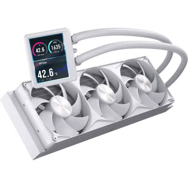 NAUTILUS_II_360_RS_LCD_WHT_01 CORSAIR NAUTILUS II 360 RS LCD White 360mm Liquid CPU Cooler with 3.5 Inch IPS Display - CW-9061054-WW