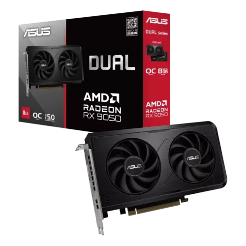 ASUS Dual AMD Radeon RX 9050 OC Edition 8GB GDDR6 HDMI 2.1 DP 2.1a Graphic Card - DUAL-RX9050-O8G