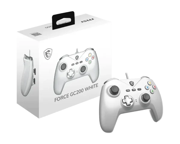 MSI Force GC200 White Wired Gamepad - Hall-Effect Triggers - USB 3.0 - Force GC200 White