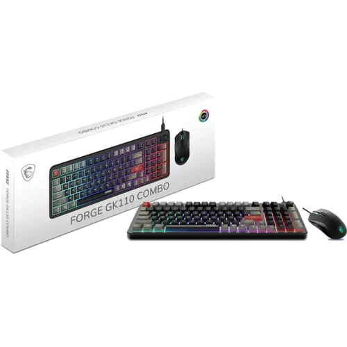 MSI Forge GK110 Combo Gaming Keyboard and Mouse - RGB Lighting - 12800 DPI Optical Sensor - Forge GK110 Combo