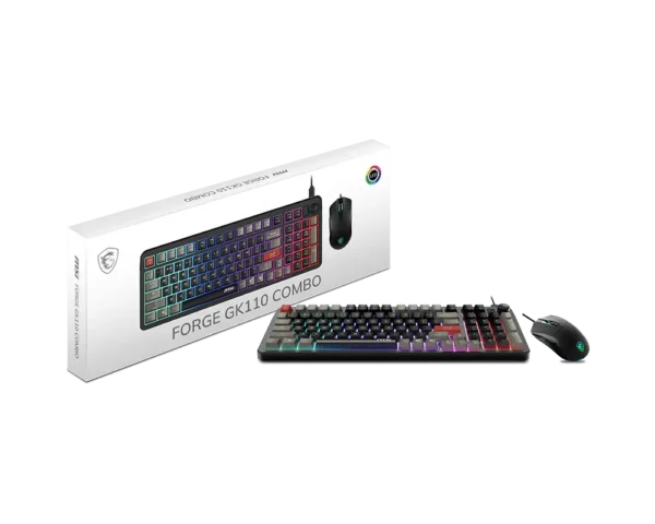 MSI Forge GK110 Combo Gaming Keyboard and Mouse - RGB Lighting - 12800 DPI Optical Sensor - Forge GK110 Combo