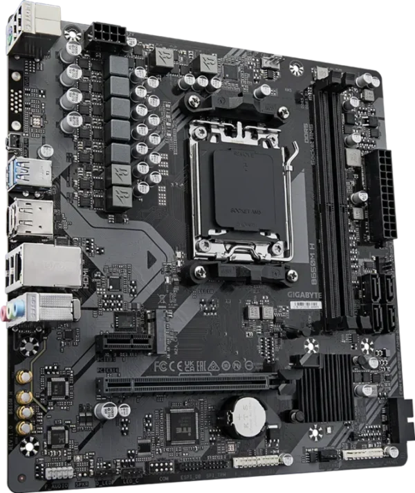 670 (2) GIGABYTE Micro-ATX AMD B650 DDR5 AM5 Motherboard with PCIe 4.0 & GbE LAN - GA-B650M-H
