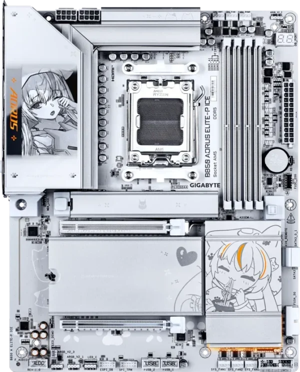 670 (1) GIGABYTE AMD B850 AORUS ELITE-P ICE AM5 ATX DDR5 Wi-Fi 7 Motherboard - GA-B850-A-ELITE-P-ICE