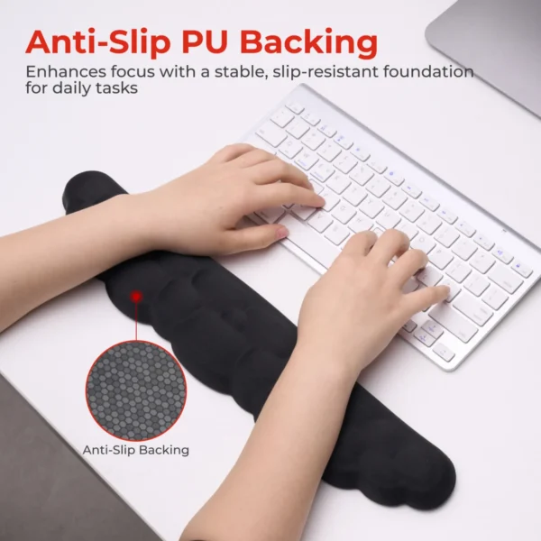 LUMIVIDA Ergonomic Keyboard Wrist Rest - Memory Foam and Lycra Fabric with Anti-Slip Base - KWR02-6