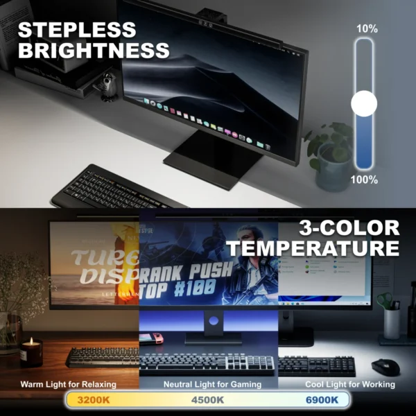 6a56ed69d404ebe1604e5b5f LUMIVIDA Monitor Light Bar with Touch Control - 500mm Asymmetric Screen Hanging Light 5W - LDL16-11