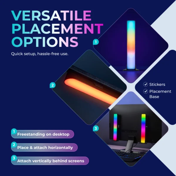 68f5fe52511c8f023ec3c1f6 LUMIVIDA Smart Ambient RGB LED Light Bars with Bluetooth App Control Music Sync and Dual Mounting - LDL19-6