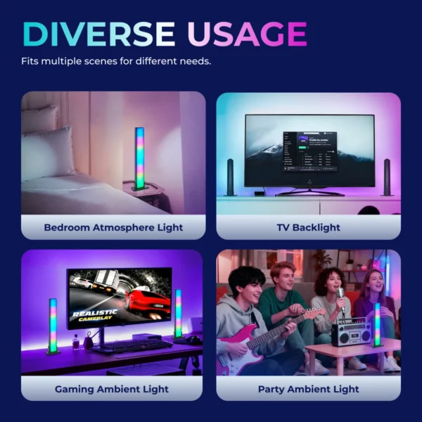 68f5fe56511c8f023ec3d163 LUMIVIDA Smart Ambient RGB LED Light Bars with Bluetooth App Control Music Sync and Dual Mounting - LDL19-6