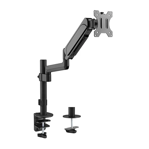 LUMIVIDA Single Monitor Pole-Mounted Gas Spring Arm Desk Mount for 17-32" Displays Matte Black - LDT48-C012