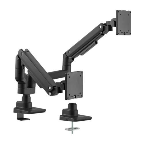 LUMIVIDA Heavy-Duty Pole-Mounted Gas Spring Dual Monitor Arm - 17-35 Inch - 20kg Capacity - LDT69-C024P2