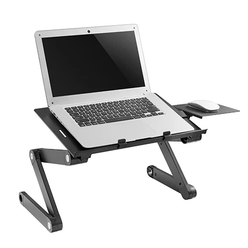 LUMIVIDA Height Adjustable Ventilated Laptop Desk with Mouse Pad Side Mount and Cooling Fan - LPD03-4