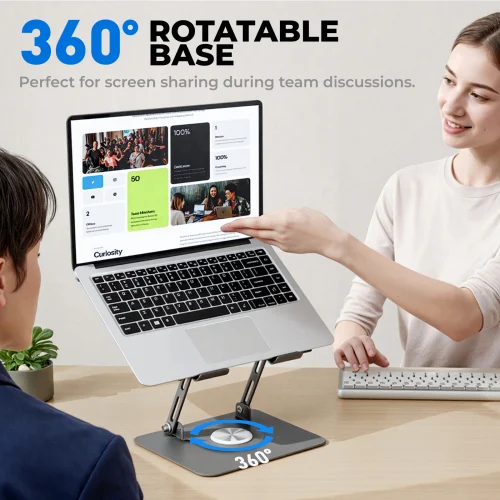 68c919b75a476a49999b9591 BRATECK 360 Degree Rotating Foldable Laptop Riser Stand and Desk Holder for 11 to 17 Inch Laptops - LPS01-4