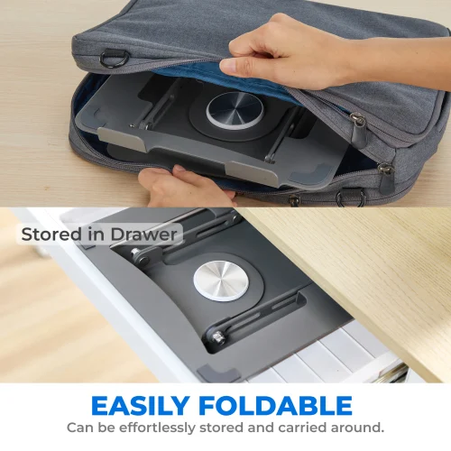 68c919bf5a476a49999b9c4e BRATECK 360 Degree Rotating Foldable Laptop Riser Stand and Desk Holder for 11 to 17 Inch Laptops - LPS01-4