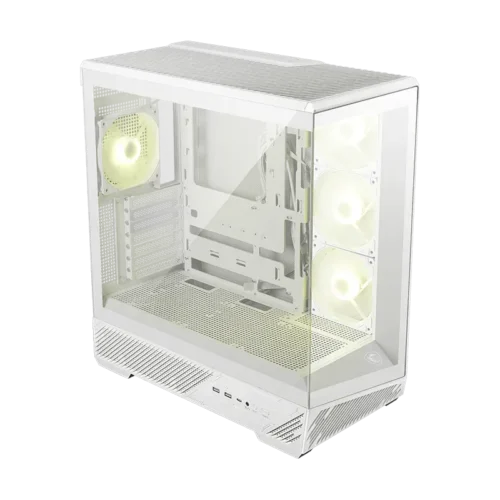 MSI MAG PANO 130R PZ White Mid-Tower Case - Panoramic Glass - Back-Connect Support - 4x ARGB Fans - MAG PANO 130R PZ WHITE